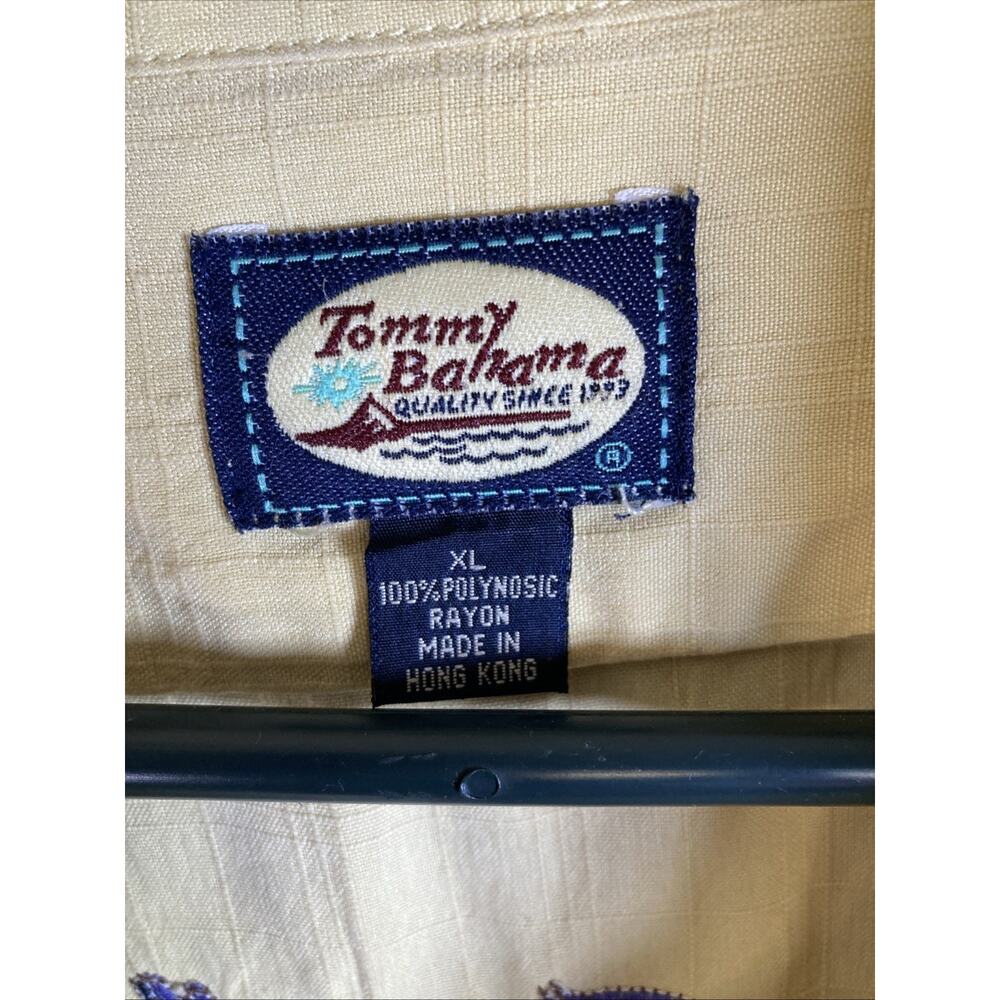 Tommy Bahama Shirt Mens XL Ivory 100% Polynosic Rayon Embroidered Golf Back - Picture 15 of 16
